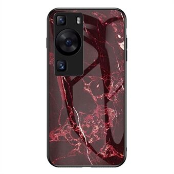 Huawei P60 / P60 Pro Marble Pattern -puhelimen suojakuori, karkaistu lasi + PC + TPU-pudotuksenestokotelo