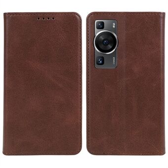 Huawei P60 / P60 Pro Calf Texture PU -nahkakotelo Business Style Stand puhelimen suojakuori