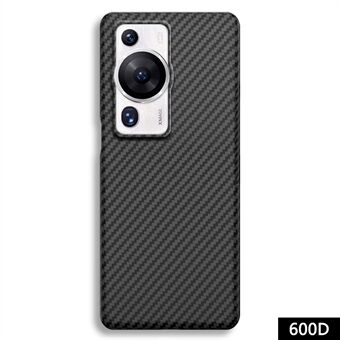 Huawei P60 / P60 Pro hiilikuitutextuuri matkapuhelin kuoret Aramid-kuitusuoja (iso takaobjektiivin aukko) - Musta