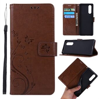 Imprint Butterflies Wallet Stand Flip Leather Case Sony Xperia 5:lle