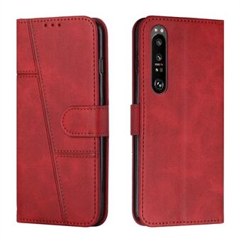 Sony Xperia 1 III 5G Stitching PU-nahkainen puhelinkotelo Stand Lompakko Folio Flip Cover