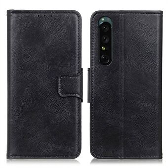 Sony Xperia 1 IV Stand Lompakko Puhelin Flip Case PU Nahka Crazy Horse Texture Hyvin suojattu magneettinen kansi