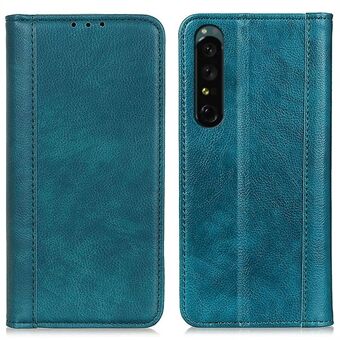 Sony Xperia 1 IV Litchi Texture Split Leather puhelinkotelolle Stand Automaattisesti sulkeutuva magneettinen suojakuori