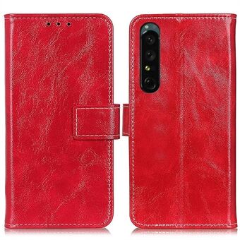 Sony Xperia 1 IV:lle Crazy Horse Texture Retro Style PU-nahkakotelo Pudotuksenkestävä Stand Lompakon suoja