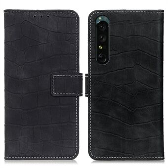 Sony Xperia 1 IV Crocodile Texture -suojakotelolle, PU-nahka + TPU-puhelimen Stand