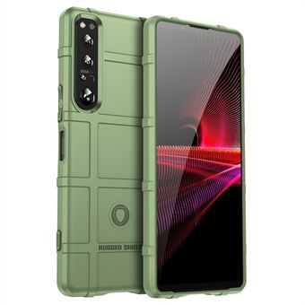 Sony Xperia 1 IV Rugged Square Grid -puhelinkotelolle Scratch , paksuuntunut TPU-suojus