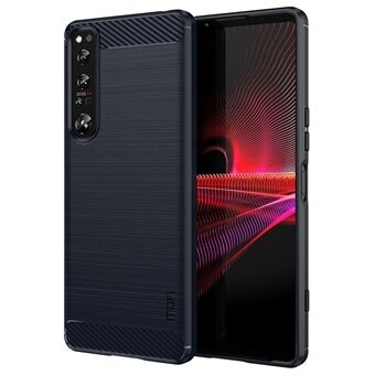 MOFI JK TPU Series-1 Sony Xperia 1 IV 5G Scratch hiilikuitutekstuurikotelolle Harjattu pinta Pehmeä TPU-takakansi