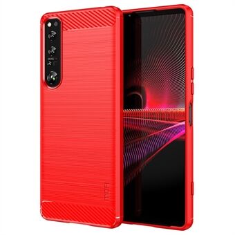 MOFI JK TPU Series-1 Sony Xperia 1 IV 5G Scratch hiilikuitutekstuurikotelolle Harjattu pinta Pehmeä TPU-takakansi