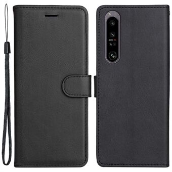 Sony Xperia 1 IV 5G KT Leather Series-2:lle Stand jalustakotelo, yksivärinen PU-nahkainen magneettikiinnitys lompakko Iskunkestävä läppäsuojus hihnalla