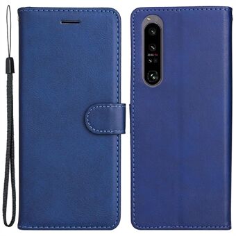 Sony Xperia 1 IV 5G KT Leather Series-2:lle Stand jalustakotelo, yksivärinen PU-nahkainen magneettikiinnitys lompakko Iskunkestävä läppäsuojus hihnalla