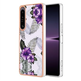 Puhelinkuori Sony Xperia 1 IV 5G , YB IMD Series-1 Marble Floral Pattern IMD IML TPU -puhelinkotelolle