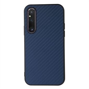 Sony Xperia 1 V Slim Carbon Fiber Texture -puhelinkotelolle PU-nahkapäällysteinen TPU-pudotussuoja