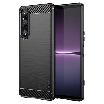 MOFI JK TPU Series-1 Sony Xperia 1 V hiilikuituharjattu puhelinkuori Pehmeä TPU puhelimen takakuori