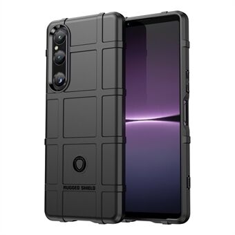 Sony Xperia 1 V Soft TPU -puhelimen kotelolle Kestävä neliön muotoinen ruudukkorakenne liukastumista estävä kansi