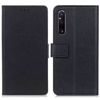 Sony Xperia 1 V PU -nahkaiselle puhelinlompakkokotelolle Stand puhelimen suojus