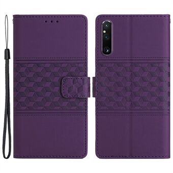 Puhelimen lompakkokotelo Sony Xperia 1 V -puhelimelle, painettu Rhombus Stand puhelimen kansi