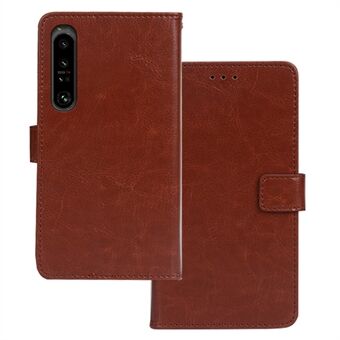 IDEWEI Sony Xperia 1 V PU -nahkaiselle Stand Crazy Horse Texture -lompakkokotelo, puhelimen kuori