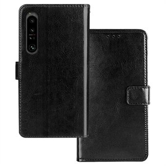 IDEWEI Sony Xperia 1 V PU -nahkaiselle Stand Crazy Horse Texture -lompakkokotelo, puhelimen kuori