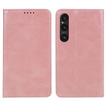 Sony Xperia 1 V Calf Texture PU -nahkakotelo Lompakko Slim-Fit Business Style Stand suojus