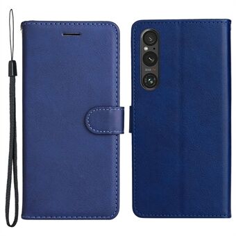 KT Leather Series-2 Sony Xperia 1 V:lle Iskunkestävä PU-nahkakuori, yksivärinen jalusta Stand Lompakko