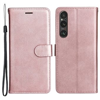 KT Leather Series-2 Sony Xperia 1 V:lle Iskunkestävä PU-nahkakuori, yksivärinen jalusta Stand Lompakko