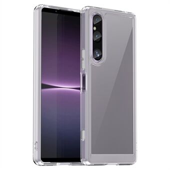 Sony Xperia 1 V -kotelolle TPU+akryyli kirkas matkapuhelimen suojakuori (iso takalasin reikä)