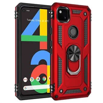 Hybridi-PC TPU -kuori Google Pixel 4a:lle, jossa on tukijalka ja suojakuori