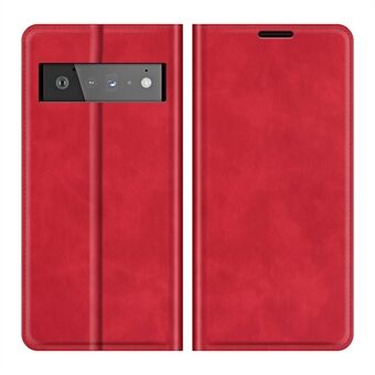 Folio Flip -tyylinen kosketusherkkä PU-nahkainen lompakkokotelo Google Pixel 6 Pro -puhelimelle, jossa automaattinen absorptio, iskunkestävä suoja ja tuki.