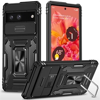 Armor-sarja Google Pixel 9 -puhelimen kotelo PC+TPU jalustalla ja liu\'utettavalla linssisuojuksella