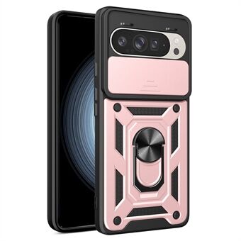 Google Pixel 9 Pro / Pixel 9 Kotelo, jossa on liukukameran kansi PC+TPU Kickstand-puhelimen suojakuori