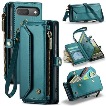 CASEME C36 -sarja Google Pixel 9 / Pixel 9 Pro -kotelolle, crossbody-nahkapuhelinpussi, jossa on 7 korttipaikkaa