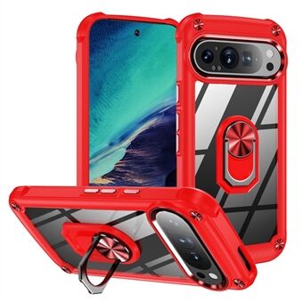 Google Pixel 9 Pro / Pixel 9 Suojakotelo Alloy Linssi Kehys PC + TPU Kickstand Puhelimen Takakansi