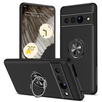 Google Pixel 7 Pro 5G -puhelimen Anti-fall Kickstand -kotelo kovaa PC-materiaalia ja pehmeää TPU-materiaalia yhdistelevällä suojakannella, tukee magneettista autotelineitä.