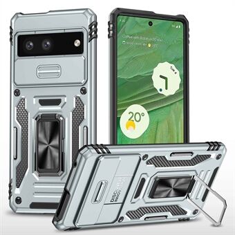 Puhelinkotelo Google Pixel 7 5G Armor -sarjan kovaa PC: tä ja pehmeää TPU: ta sisältävä iskunkestävä kotelo, jossa on tukijalka / liukas kameran kansi