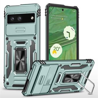 Puhelinkotelo Google Pixel 7 5G -laitteelle, Armor Series, kova PC-muovi pehmeällä TPU-materaalilla, iskunkestävä kansi, telineellä / liukuvalla kameransuojuskansella