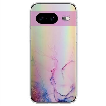 Google Pixel 8 TPU -kotelo, värikkäästi heijastava marmorikuviointi, suojaa puhelinta.