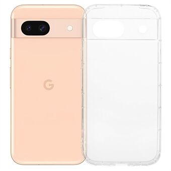 Google Pixel 8a:n korkealla läpinäkyvyydellä varustettu TPU-puhelinkotelo, jossa on ilmatyyny suoja (tarkat linssireiät)