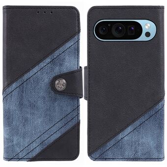 Google Pixel 9 Pro XL Wallet -kotelo Villihevosen tekstuurilla ja nahasta valmistettu puhelinkotelo