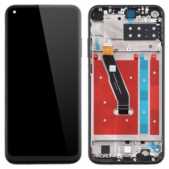 OEM Grade S LCD-näyttö ja digitoija kokoonpano + kehyksen vaihtoosa (ilman logoa) Huawei P40 lite E / Y7p (2020) - musta