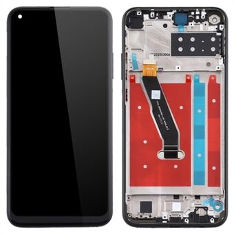 C-luokan LCD-näyttö ja digitoija kokoonpano + kehyksen vaihtoosa (ilman logoa) Huawei P40 lite E / Y7p (2020) - musta