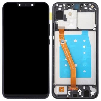 Huawei P Smart + 2019 / nova 3i Smart Grade C LCD-näyttö ja digitoijan kokoonpano + kehyksen vaihtoosa (ilman logoa) - musta