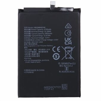 For Honor X50i 5G / X50 5G 3.91V 5700mAh Li-polymeeriakulla kokoamisyksikkö (ilman logoa) (Koodi: HB526694EHW)