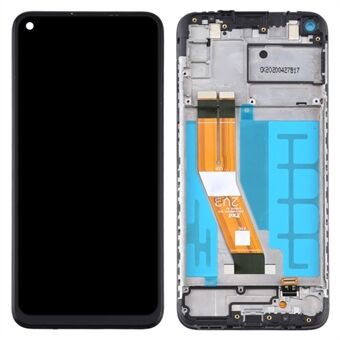 OEM LCD-näyttö ja digitoija kokoonpano + kehyksen vaihto (ilman logoa) Samsung Galaxy A11 SM-A115 - musta