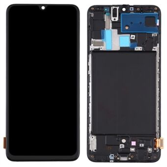 LCD-näyttö ja digitoijakokoonpano + kehys (ilman logoa) (TFT-versio, ilman sormenjälkitoimintoa) Samsung Galaxy A70 SM-A705 -puhelimelle - musta