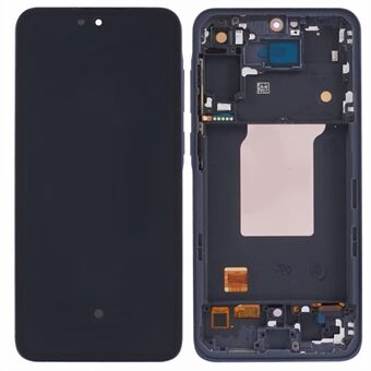 Samsung Galaxy A55 5G A556 Luokka C OLED-näyttö ja digitizer-kokoonpano + kehys (ilman logoa) - Tummansininen