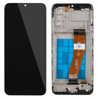 Samsung Galaxy A03s (164,2 x 75,9 x 9,1 mm) A037 Grade S OEM LCD-näyttö ja digitoija kokoonpano + kehysosa (ilman logoa)