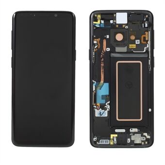 OEM LCD-näyttö ja digisensori kokoonpano + runko-osa (ilman logoa) Samsung Galaxy S9 G960:lle - Musta