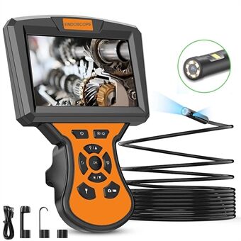 M50 2m kovalankainen teollisuusendoskooppikamera kaksoislinssinen 8mm 7-LED IP67 vedenpitävä borescope 5\'\' IPS-näyttö