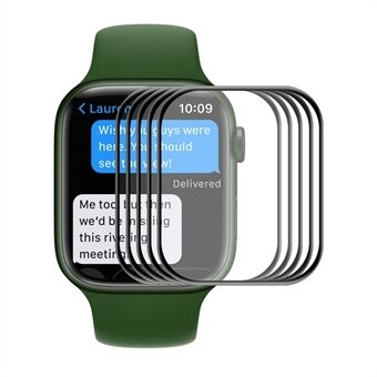 ENKAY 5kpl / sarja Täyspeittoinen 3D Kaareva kuumataivuttava PET-näytönsuoja HD kirkas kalvo Apple Watch Series 7 41mm