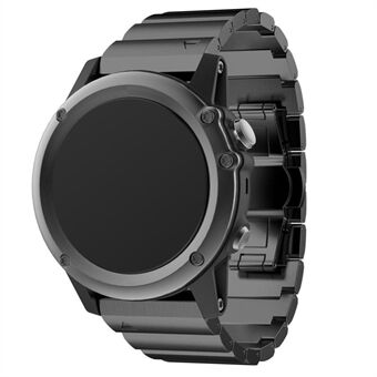 Solid Link ruostumattomasta Steel rannehihna perhoslukolla Garmin Fenix 3: lle - musta